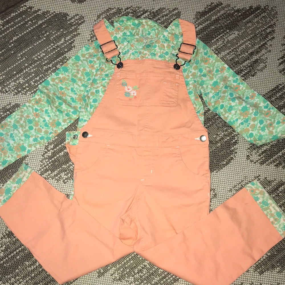 Overalls and Long Sleeve Button Down
